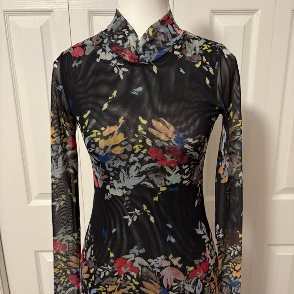 Ted Baker London Black Floral Long Sleeve Top